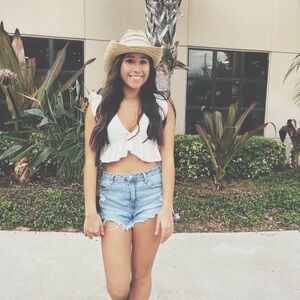 SHEIN white ruffled crop top size: S